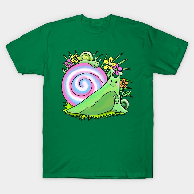 Snail with baby snails T-Shirt by Art by Veya